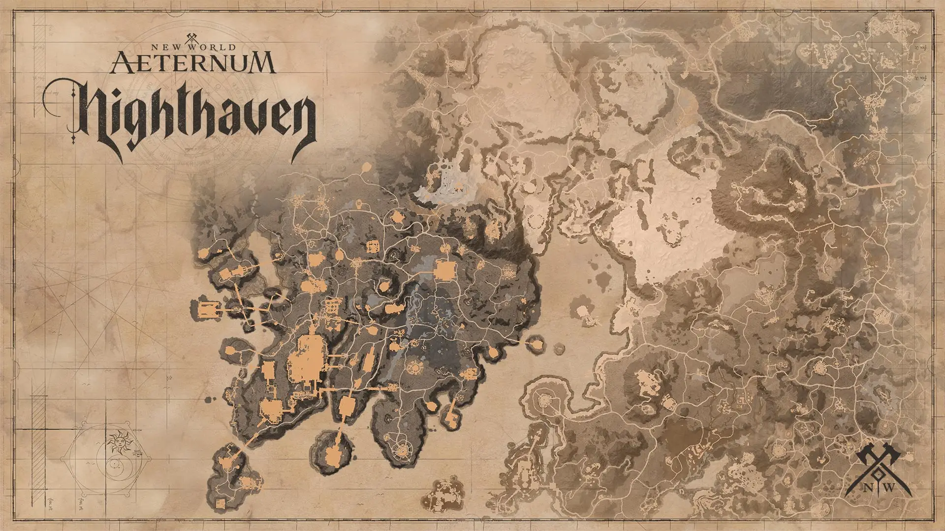 Nighthaven zone map overview