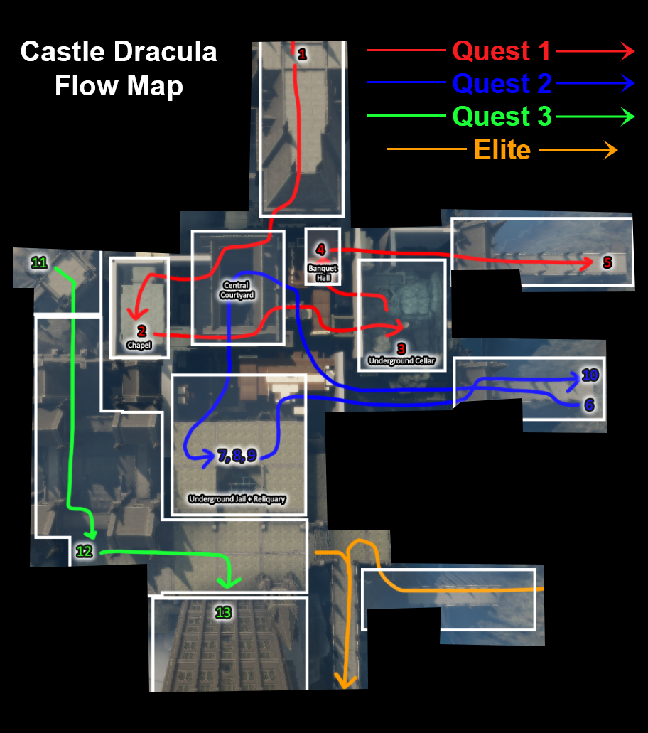 Castle Dracula top-down layout
